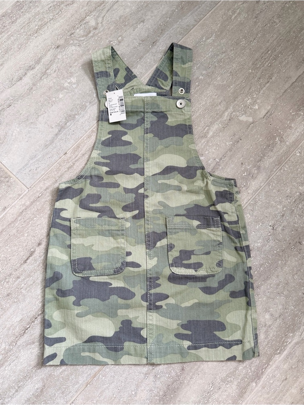 Girls 4 Camo Overall Dress NWT Cotton Utility Jumper School Daycare Toddler